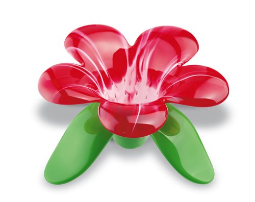 Koziol,Audrey 3231590 Red Transparent Tea Strainer Designed Like A Flower