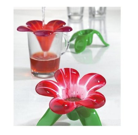 Koziol,Audrey 3231590 Red Transparent Tea Strainer Designed Like A Flower_1