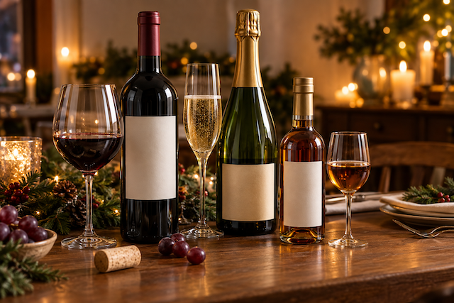 Vinos y cava para incluir en los lotes navideños