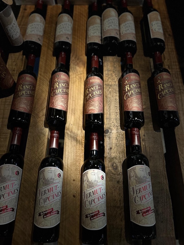 Interior de bodega tradicional durante una visita invernal