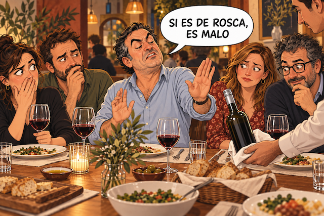Cuñado rechaza una botella con tapón de rosca al repetir mitos sobre el vino